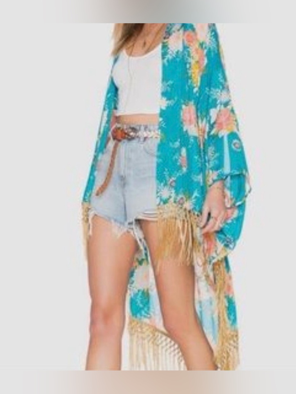 NWT - Spell & the Gypsy Rare  Jagger Teal Green Kimono